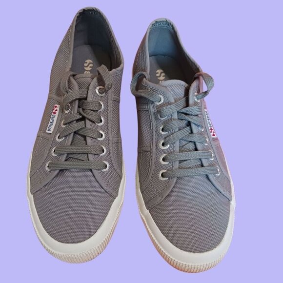Superga 2750 Cotu Classic Grey Sage Canvas Lace-Up Sneakers Size 9.5 - Picture 6 of 16
